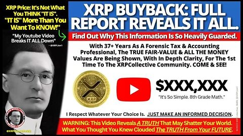 SAVING HUMANITY "XRP FULL BUYBACK REPORT" [PREVIEW]