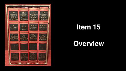 Item 15: The Worlds Great Thinkers 4 Book Set Hardcover 1947 Book of the Month Club Edition