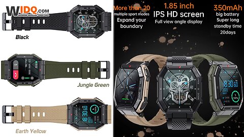 ⌚ Rugged Outdoor Smartwatch/Bluetooth Calls & 15-Day Battery 🔋