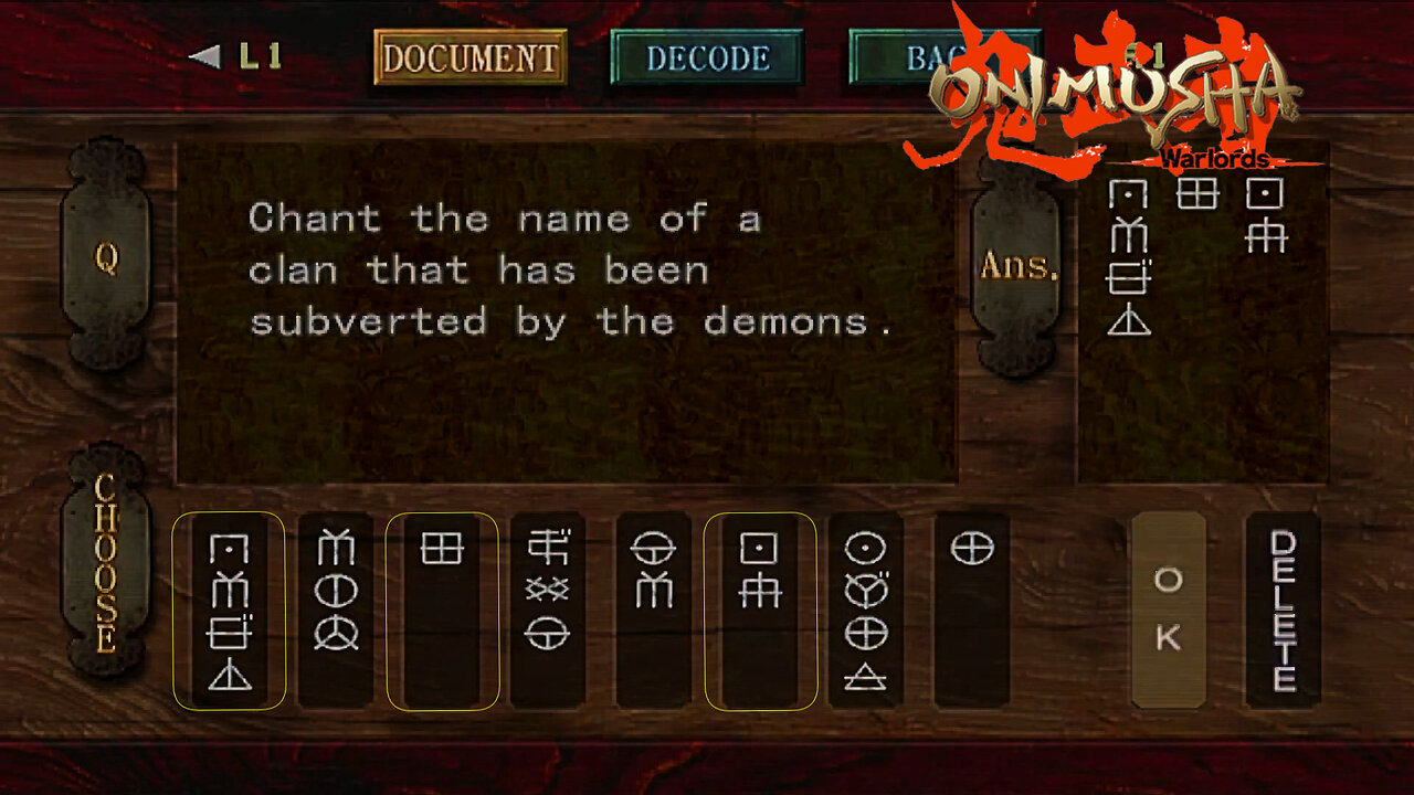 Onimusha Warlords Decoder Box Seiyru Puzzle