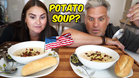Brits Try Potato Soup Recipe for the first time! (This Blew Me AWAY)