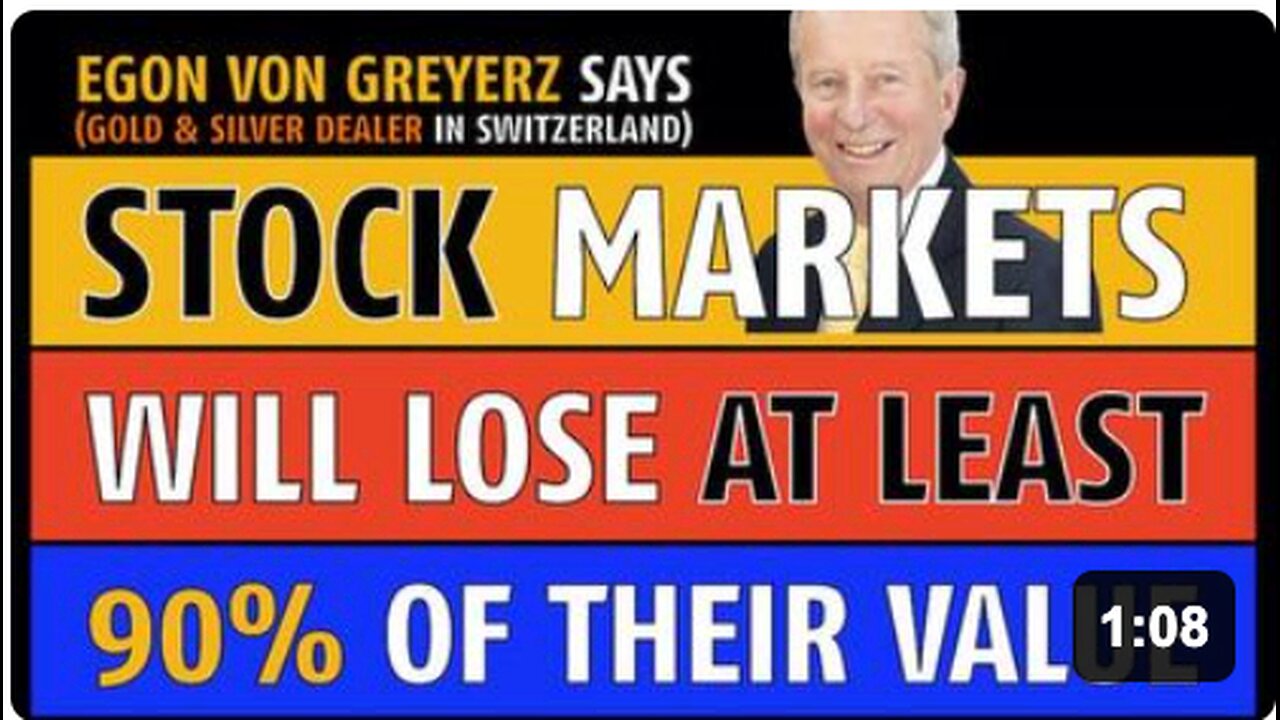 Stock markets will lose at least 90% of their value, says Egon von Greyerz (10/23/2025)
