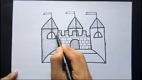 444 with how to draw a castle easily