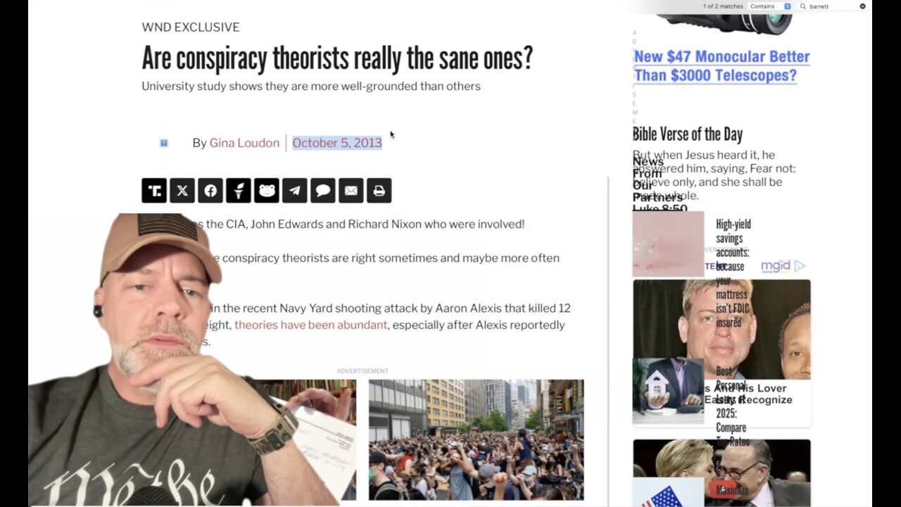 The Science Behind Conspiracy Theorists. University Study Shows we are the Sane Ones.