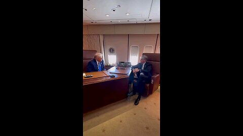 Behind the scenes, happening now on Air Force One- Hannity interviews President Trump.