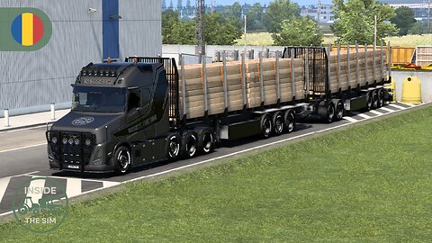 Delivering huge load of Wooden Beams in Romania with Volvo VT5 | Wheel cam | Open Pipe Sound | ETS2