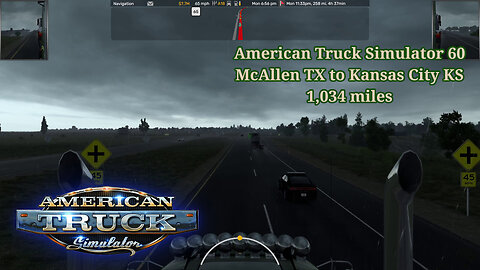 American Truck Simulator 60, McAllen TX to Kansas City KS, 1034 miles