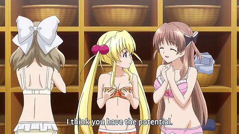 Anime Baby Princess-boy get to share a bath with his sisters