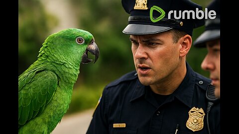 Green Parrot Talking American Agents Outdoors