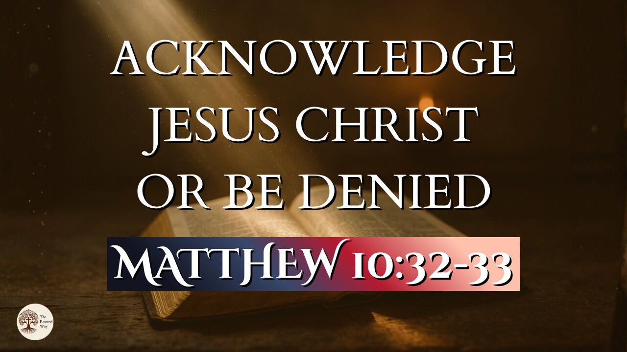 Acknowledge Jesus Christ or Be Denied | Matthew 10:32-33