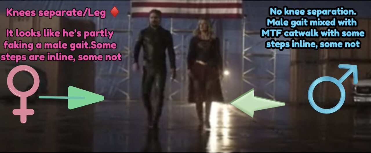 Oliver Queen and Supergirl gait analysis