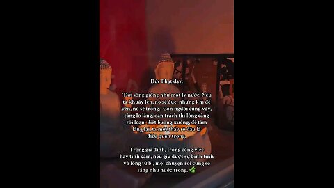 Life is like a glass of water. Stir it, it becomes cloudy; leave it, it stays clear.🌿