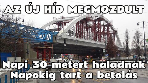 2026.02.04. Déli körvasút bővítése projekt. A Bartók Béla úti új vasúti híd helyére tolása. Napi 30m.
