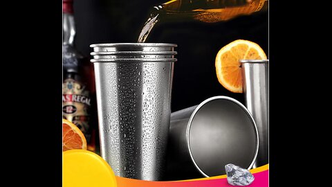 Premium Stainless Steel Cup, Safe, Healthy, Sturdy & Reusable, For Kids and Adults