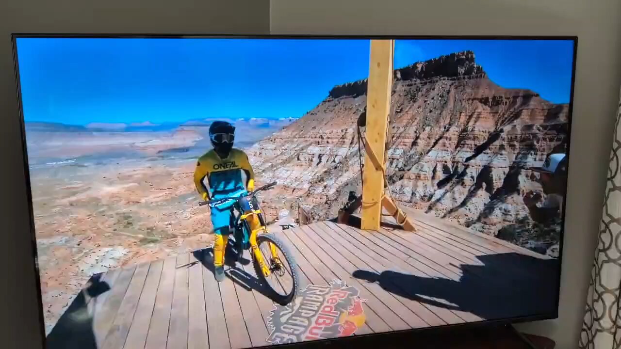 Racer Adolphe Silva crashed during the Red Bull Rampage freeride competition.