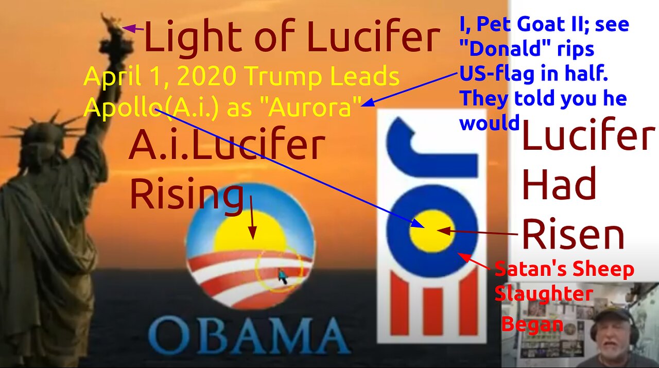 After Barry Fades Away, Donald Name Comes Into View; Clock Strikes Noon; US Flag Ripped