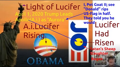 After Barry Fades Away, Donald Name Comes Into View; Clock Strikes Noon; US Flag Ripped