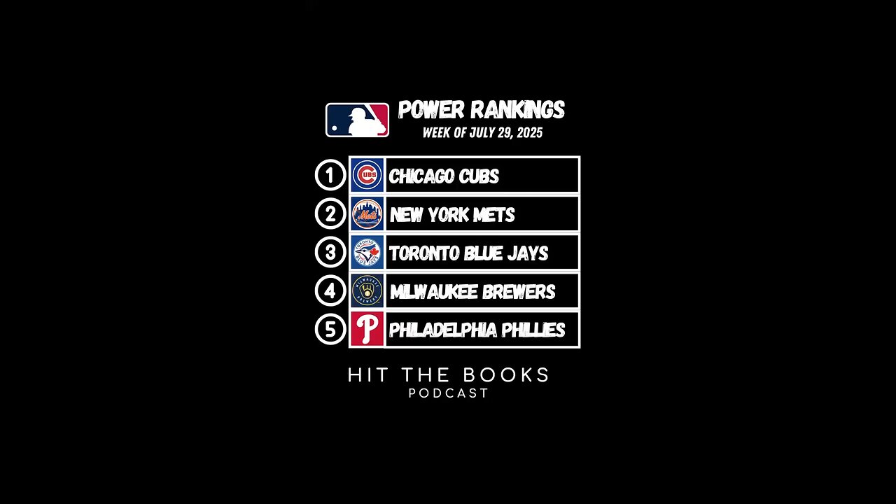 MLB Power Rankings for the week of 7/29/2025!