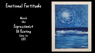 Mesmerizing Abstract Painting of a Fractured Moon & Ocean | Oil Art Process