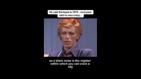 BLACK NOISE ... DAVID BOWIE WARNED OF IT IN 1974
