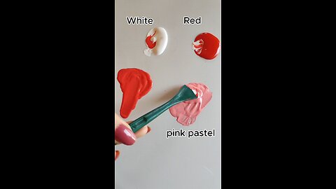 🎨 Mixing White and Red Paint – Watch It Turn Into a Soft Pastel Pink 💗