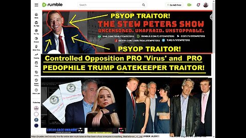 Psyop Pro Pedo Trump Stew Peters Network: The Pedophile Epstein Files and TRUMP Cover-Up Part II.