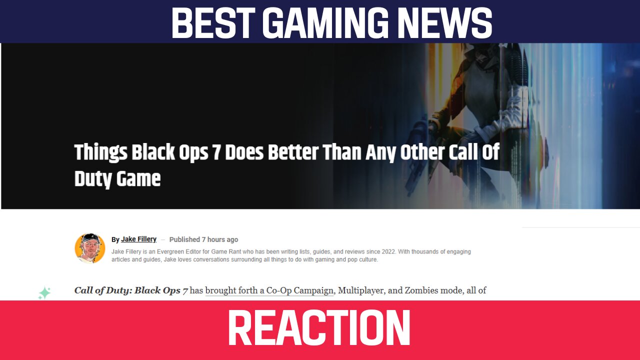 Reaction: "Things Call Of Duty Does Better Than Any Other Call Of Duty"