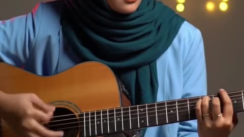 Acoustic Guitar Serenity 🌿 | #relaxing #muslimah #shorts