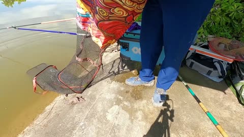 Lamprey Jig Fishing in River Cold Depths