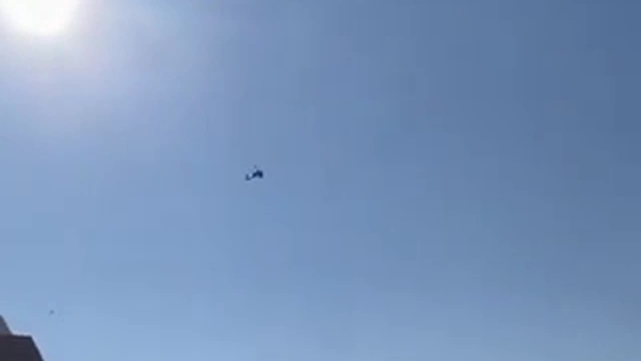 Israeli attack helicopters airspace to shoot down Iranian drone.