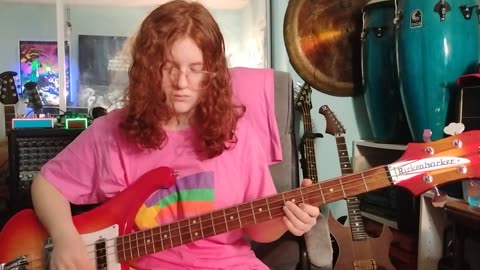 Queen Night at the Opera bass covers: #3 I'm In Love With My Car/Queen bass play along by Cara