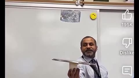 Teacher demonstrates foil levitation with static electricity