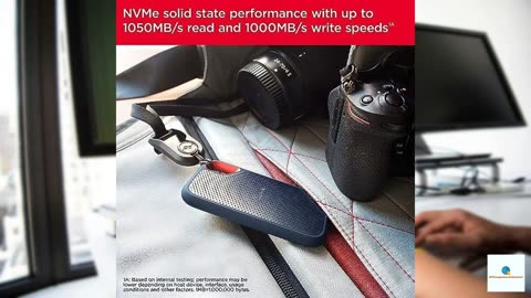 SanDisk 2TB Extreme Portable SSD - Up to 1050MB/s, USB-C, USB 3.2 Gen 2, IP65 Water and Du