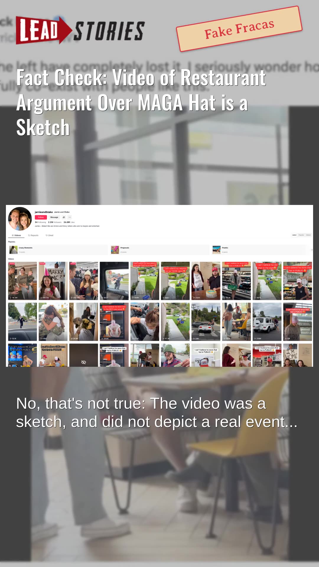 Fact Check: Video of Restaurant Argument Over MAGA Hat is a Sketch