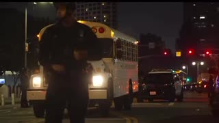 JUST IN: PRISON BUSES are now rolling into Downtown Los Angeles as we reach