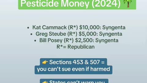 Exposed: Florida bribed to vote for pesticide immunity