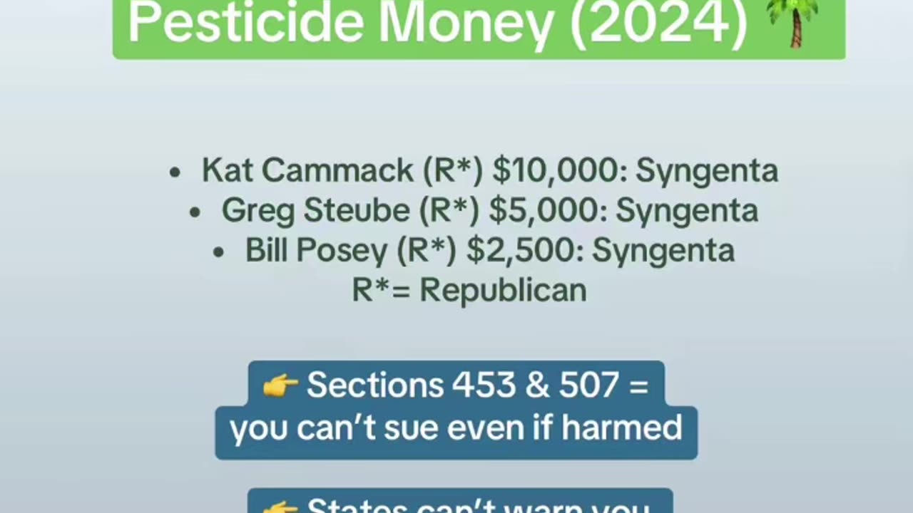 Exposed: Florida bribed to vote for pesticide immunity