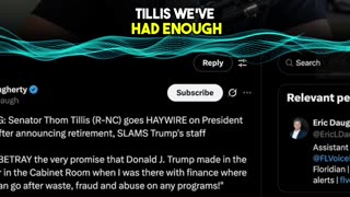 Tom Tillis Goes HAYWIRE on Trump