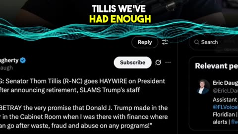 Tom Tillis Goes HAYWIRE on Trump