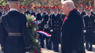 President Donald J. Trump lays a wreath at the Tomb of the Unknown Soldier