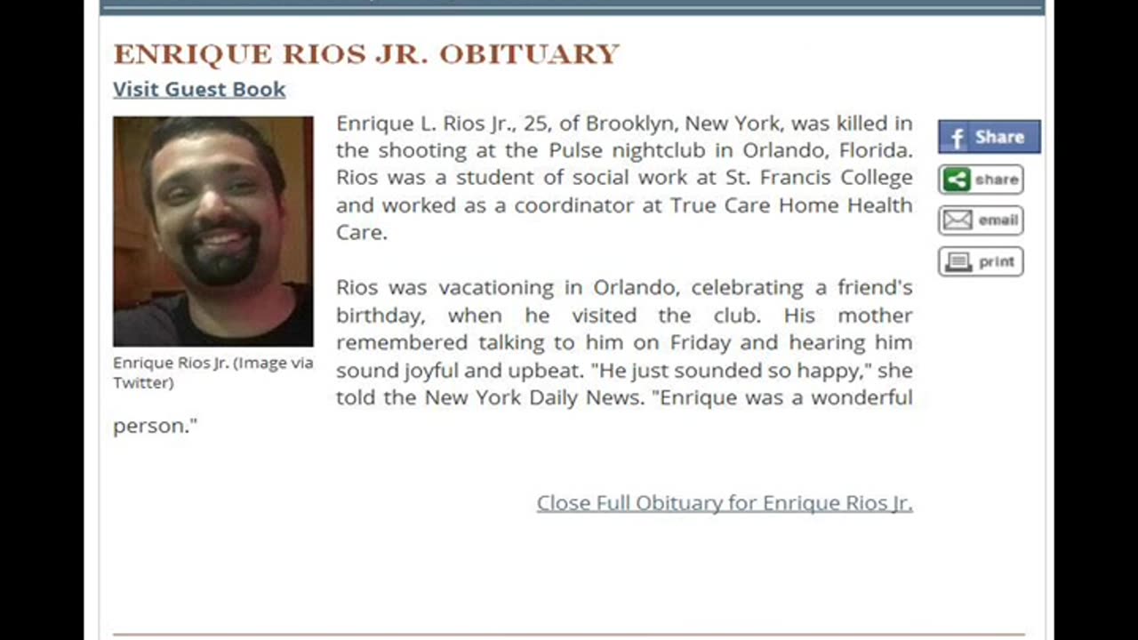 Pulse Massacre "Victims" - No Obituaries for ANY Of Them