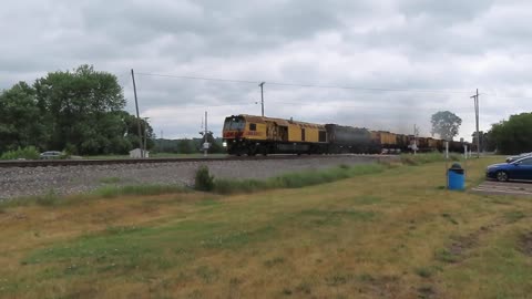 Loram Maintenace train going through Sterling, Ohio