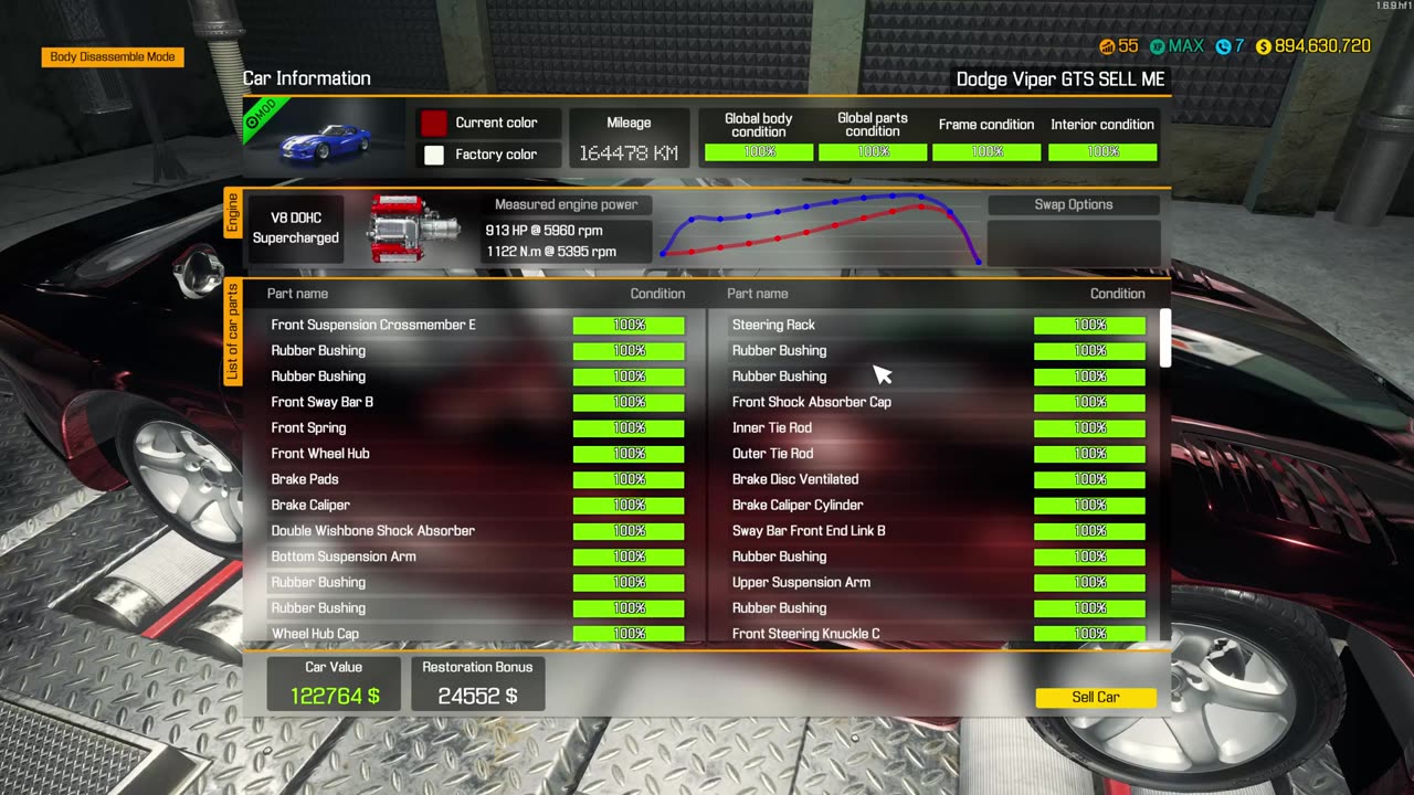 (Older) Car Mechanic Simulator 2018 (Restored The Dodge Viper and Sold it.)
