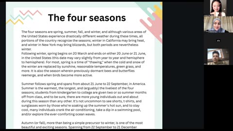 Weather and seasons Class (8)