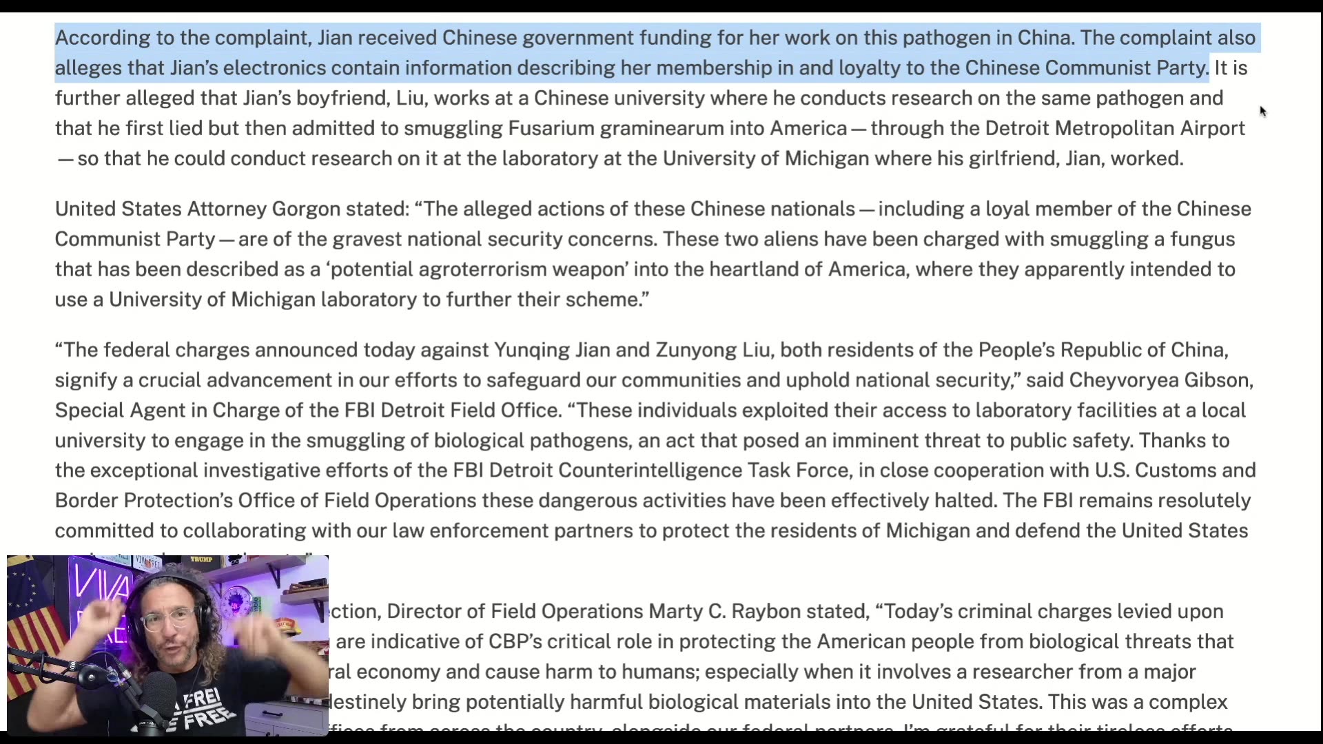 Chinese Scientists Caught Smuggling Agro-Terror Fungus into U.S. in Next Step of Biological Warfare?