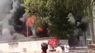 New footage shows the moment the sole survivor of India air craft crash crawled out
