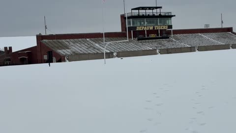 February 2, 2026 - DePauw’s Blackstock Stadium in the Snow