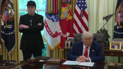 President Trump Participates in a Press Conference with Elon Musk