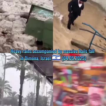 🚨Heavy rains accompanied by massive hails fall in Dimona, Israel 🇮🇱 (04.05.2025)