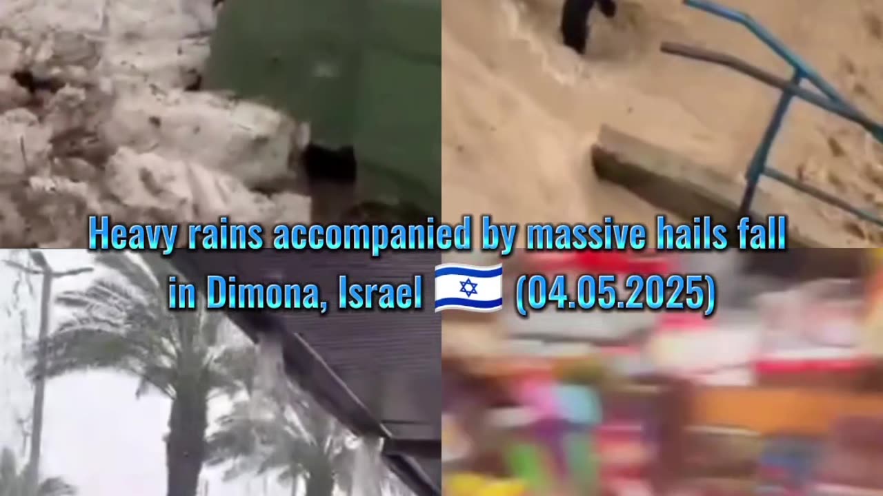 🚨Heavy rains accompanied by massive hails fall in Dimona, Israel 🇮🇱 (04.05.2025)